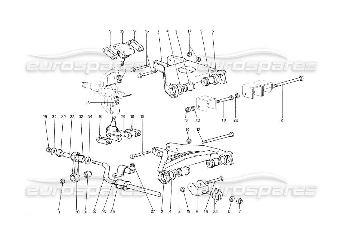 a part diagram from the ferrari 308 gt4 dino (1979) parts catalogue