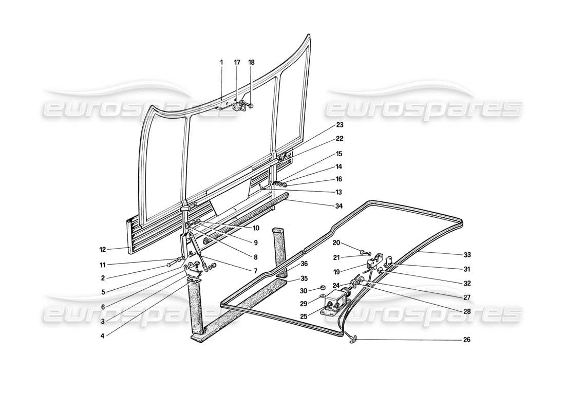 a part diagram from the ferrari mondial parts catalogue