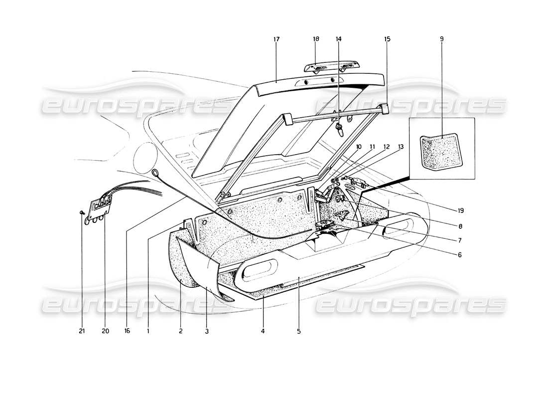 a part diagram from the Ferrari 246 Dino (1975) parts catalogue