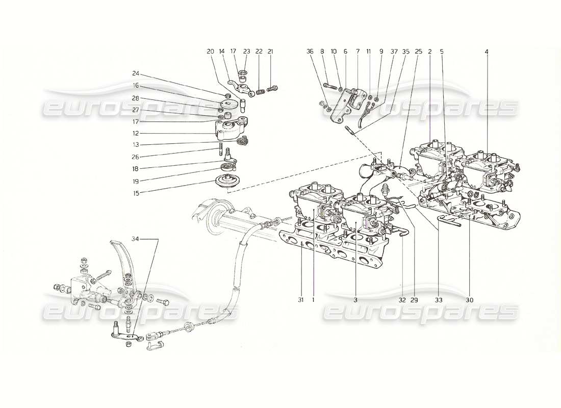 a part diagram from the Ferrari 308 GT4 Dino (1976) parts catalogue