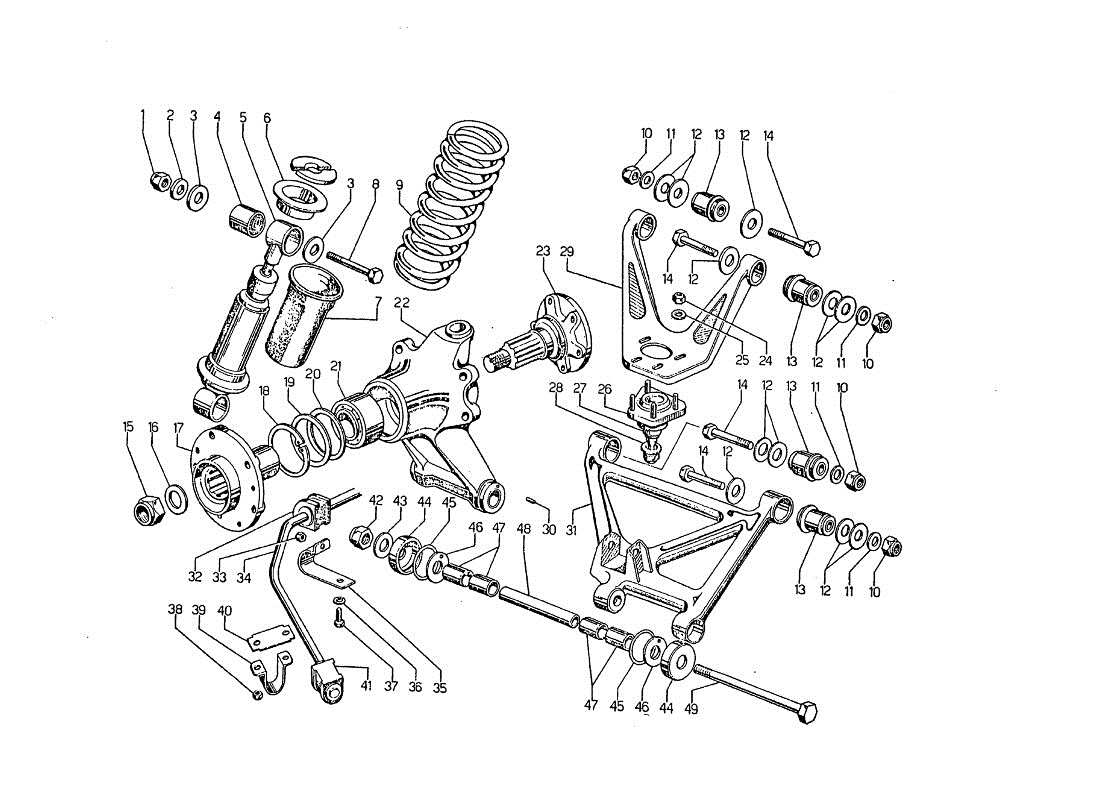 lamborghini jarama rear suspension parts diagram