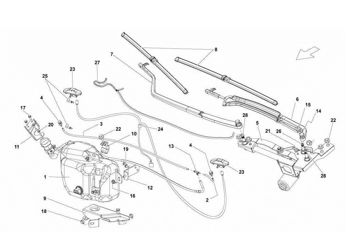 lamborghini gallardo lp560-4s update windshield wiper parts diagram