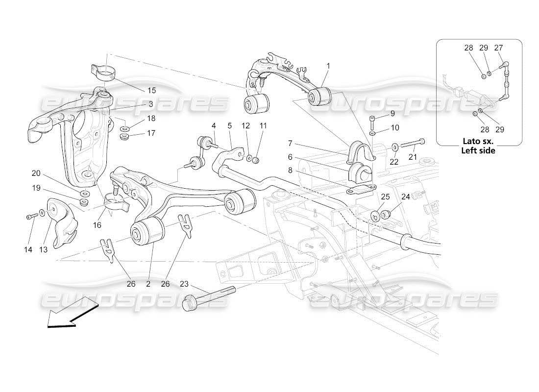 maserati qtp. (2011) 4.2 auto front suspension parts diagram