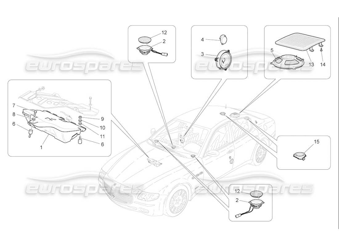 maserati qtp. (2008) 4.2 auto sound diffusion system parts diagram