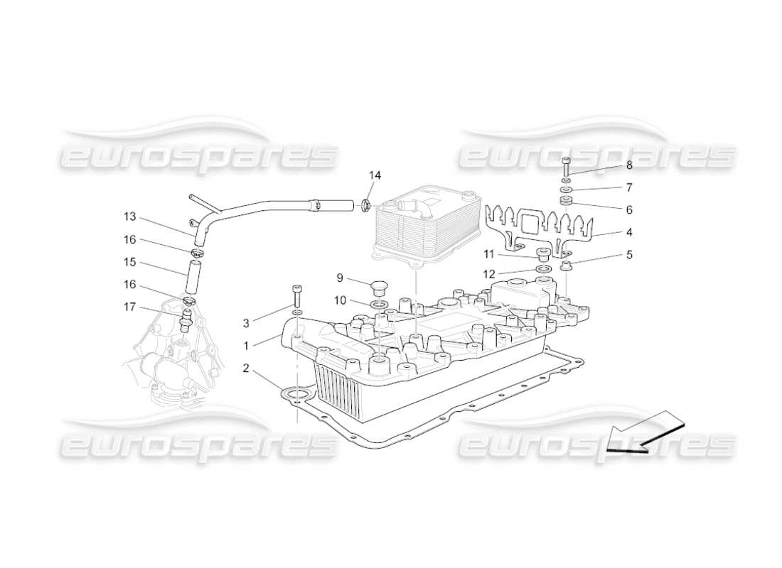 maserati grancabrio (2011) 4.7 heat exchanger parts diagram