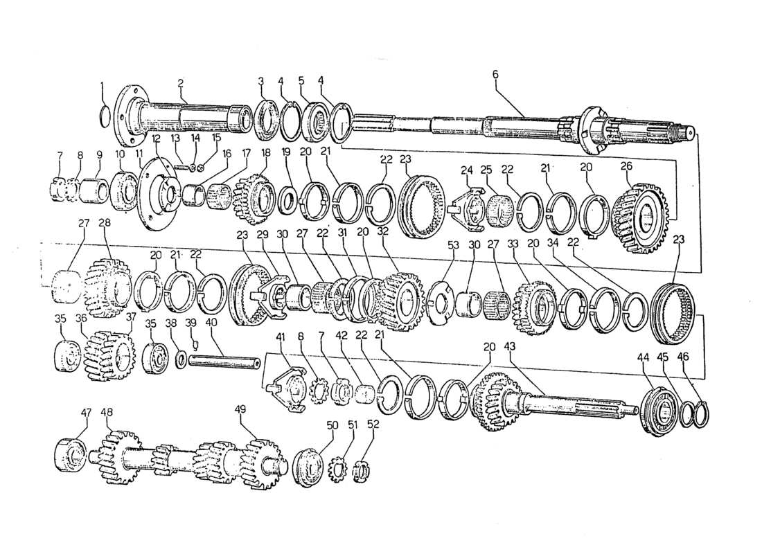 lamborghini jarama cambio parts diagram