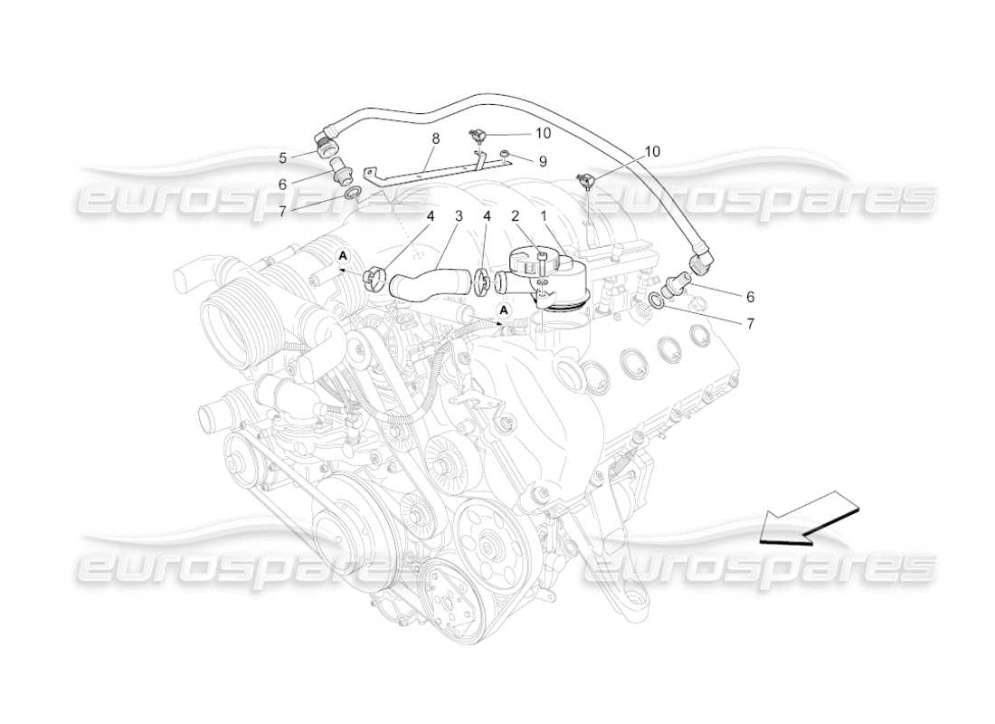 maserati grancabrio (2011) 4.7 oil vapour recirculation system parts diagram