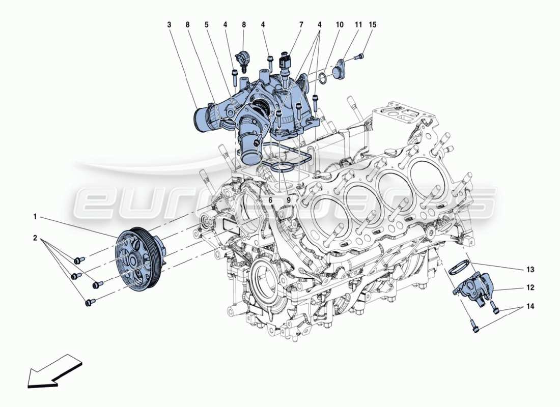 ferrari 488 challenge water pump parts diagram