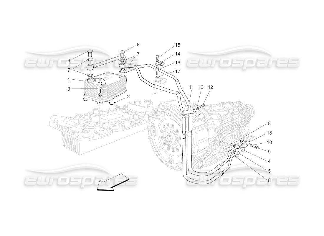 maserati qtp. (2011) 4.2 auto lubrication and gearbox oil cooling parts diagram