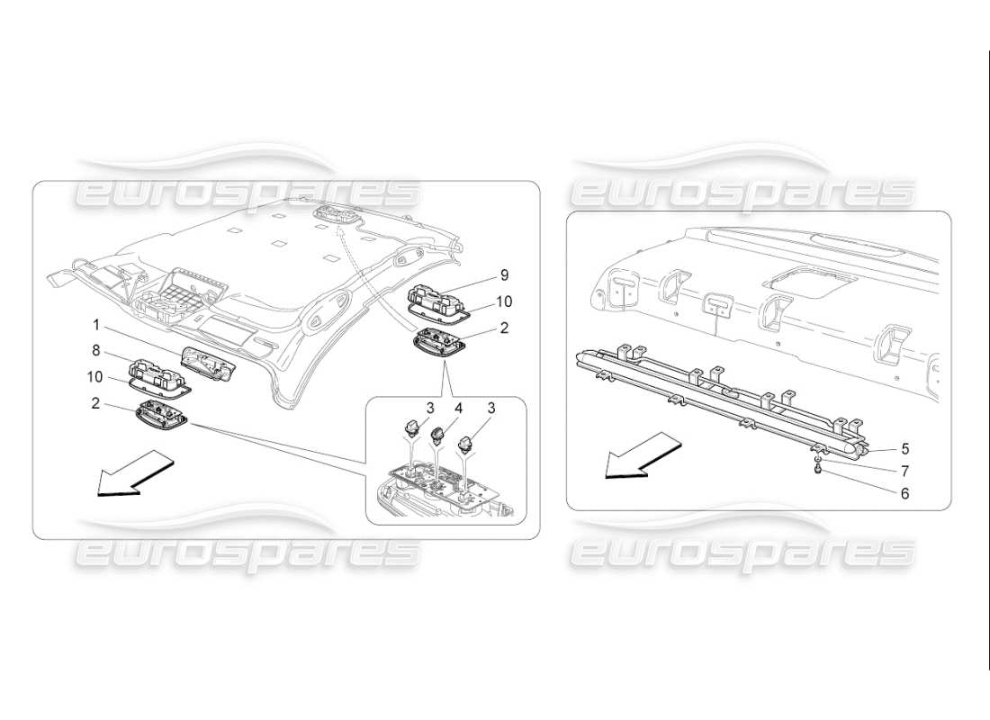 maserati qtp. (2007) 4.2 f1 internal vehicle devices parts diagram