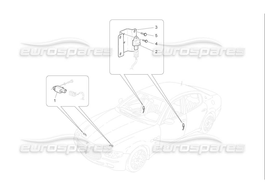 maserati qtp. (2009) 4.7 auto crash sensors part diagram