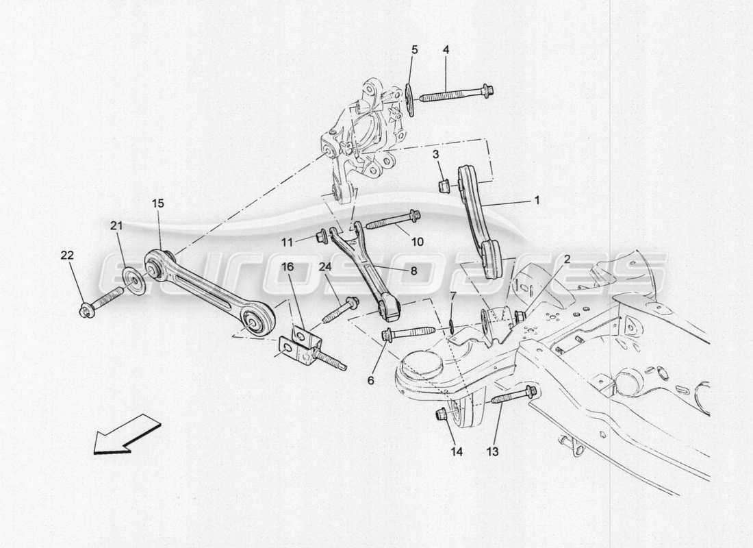maserati qtp. v8 3.8 530bhp auto 2015 rear suspension parts diagram