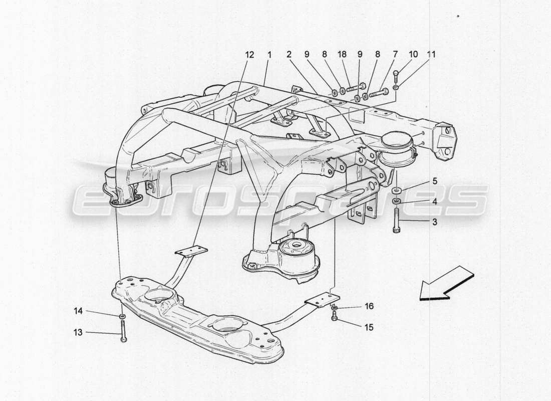 maserati granturismo special edition rear chassis parts diagram