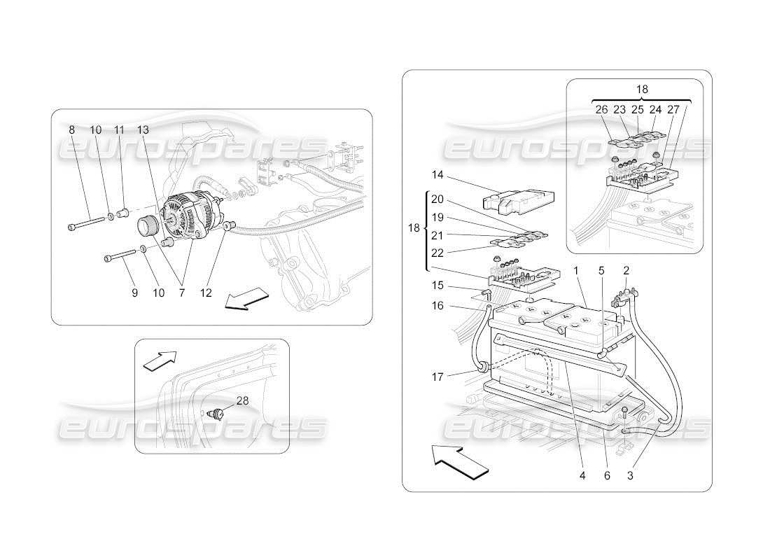 maserati qtp. (2011) 4.2 auto energy generation and accumulation parts diagram