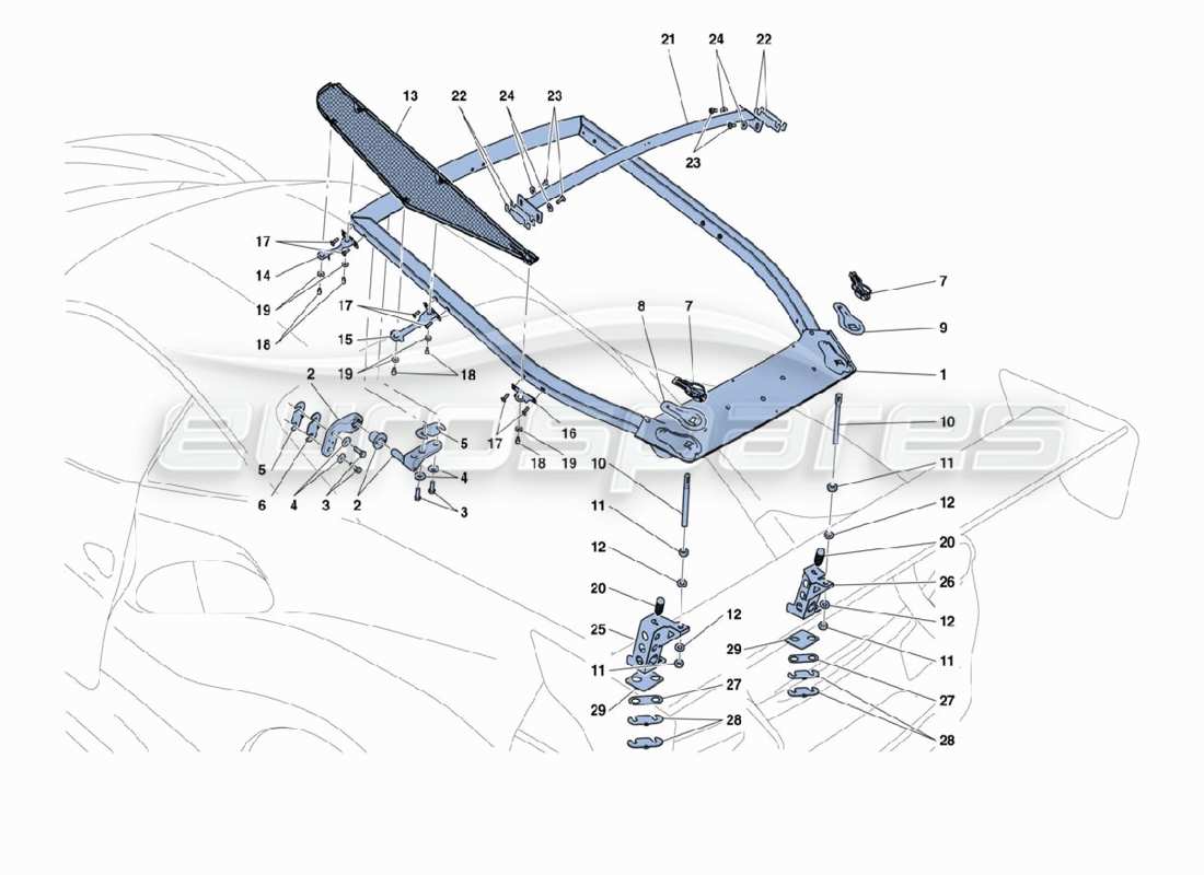 ferrari 488 challenge engine cover parts diagram