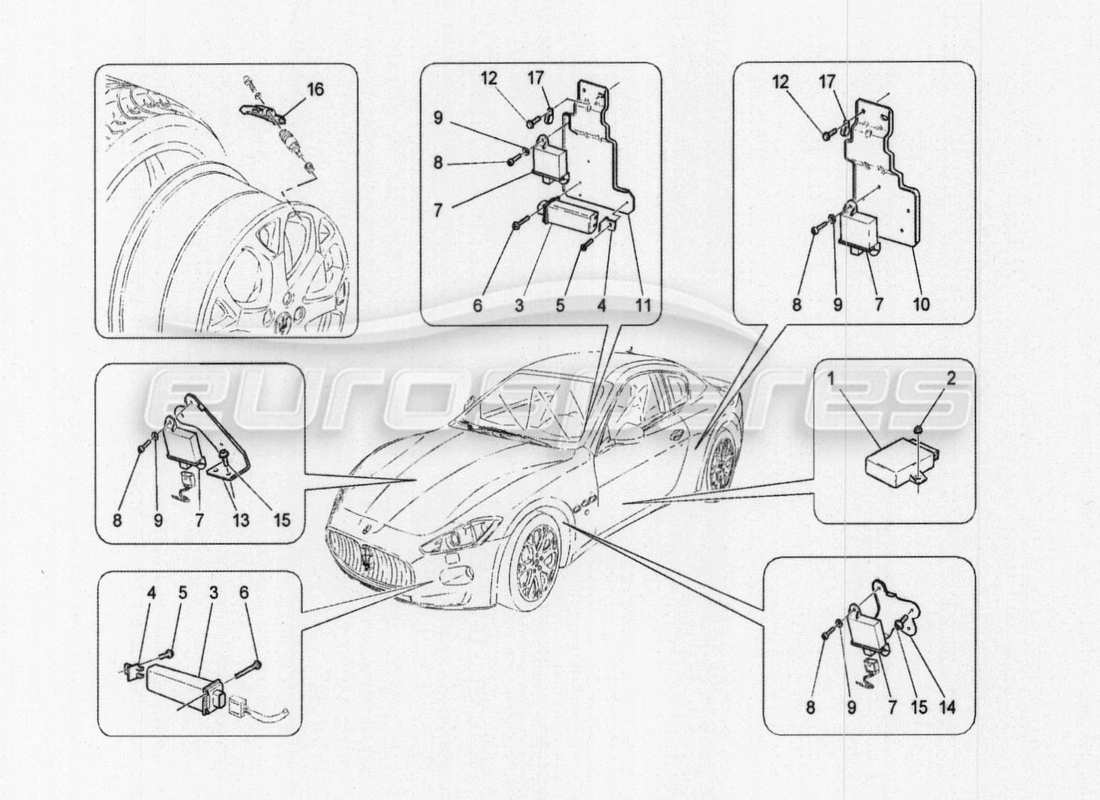maserati granturismo special edition tyre pressure monitoring system parts diagram