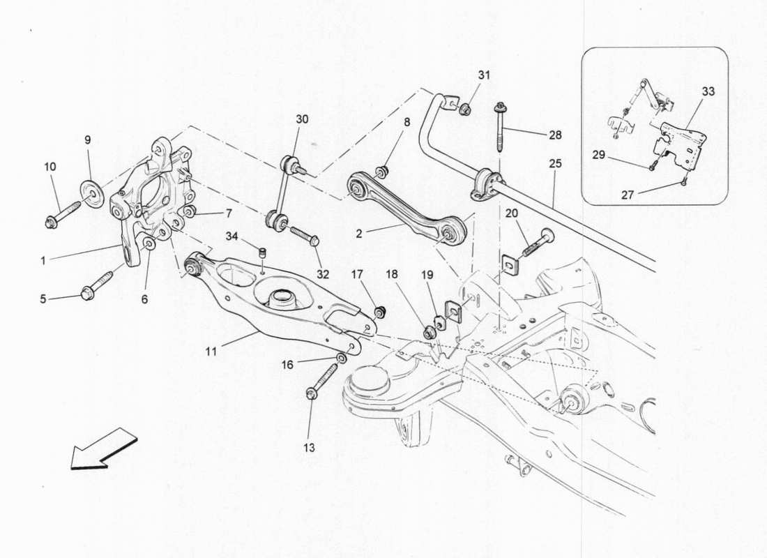 maserati qtp. v6 3.0 bt 410bhp 2015 rear suspension parts diagram