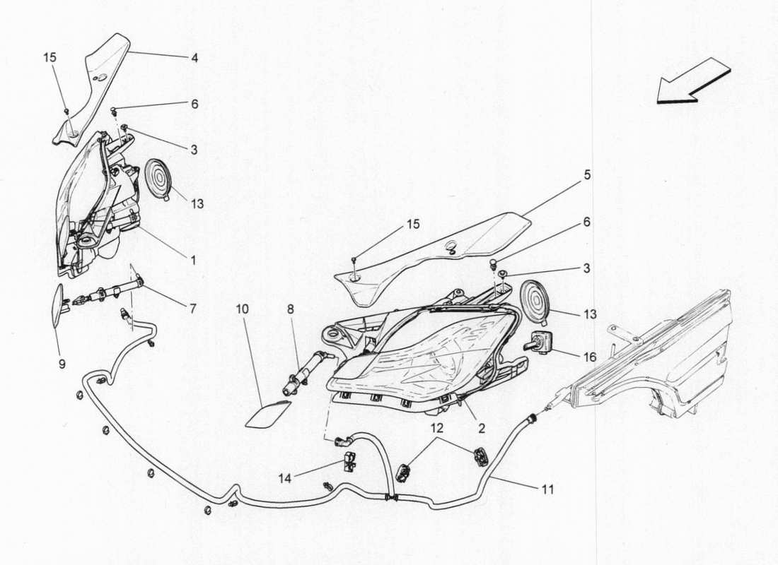 maserati qtp. v6 3.0 bt 410bhp 2015 headlight clusters parts diagram