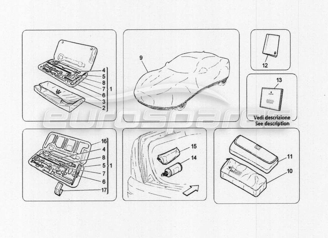 maserati granturismo special edition accessories provided parts diagram
