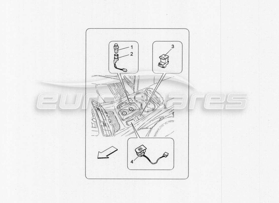 maserati granturismo special edition centre console devices parts diagram
