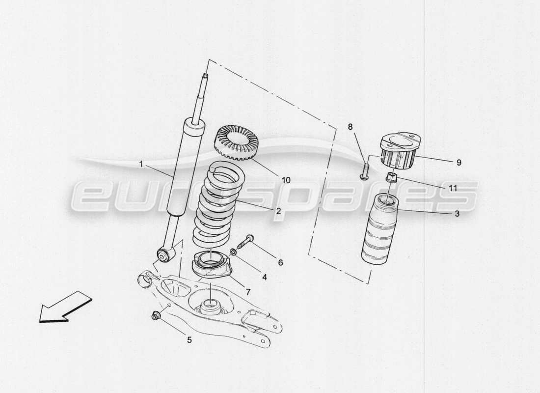 maserati qtp. v8 3.8 530bhp auto 2015 rear shock absorber devices parts diagram