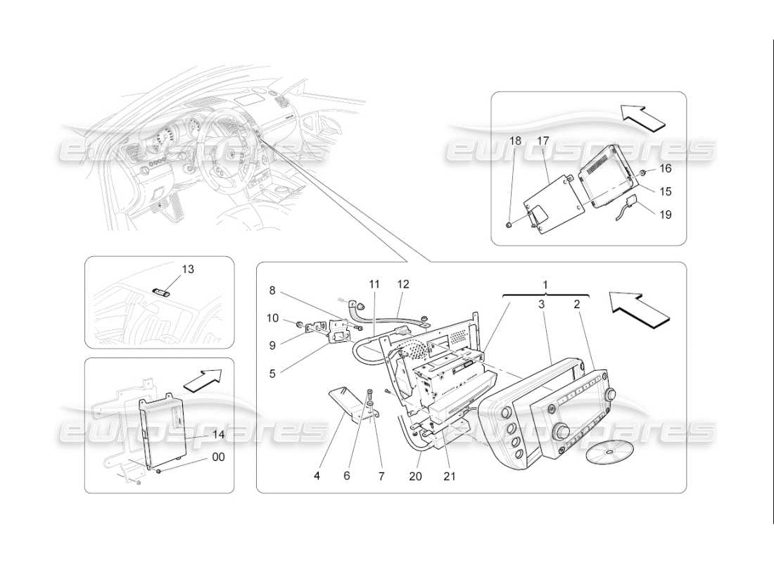 maserati qtp. (2009) 4.7 auto it system part diagram