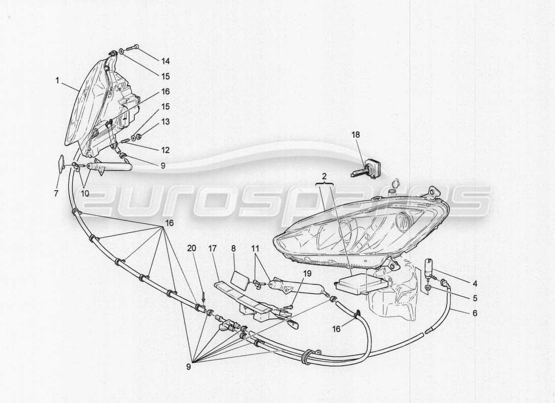 maserati granturismo special edition headlight clusters parts diagram