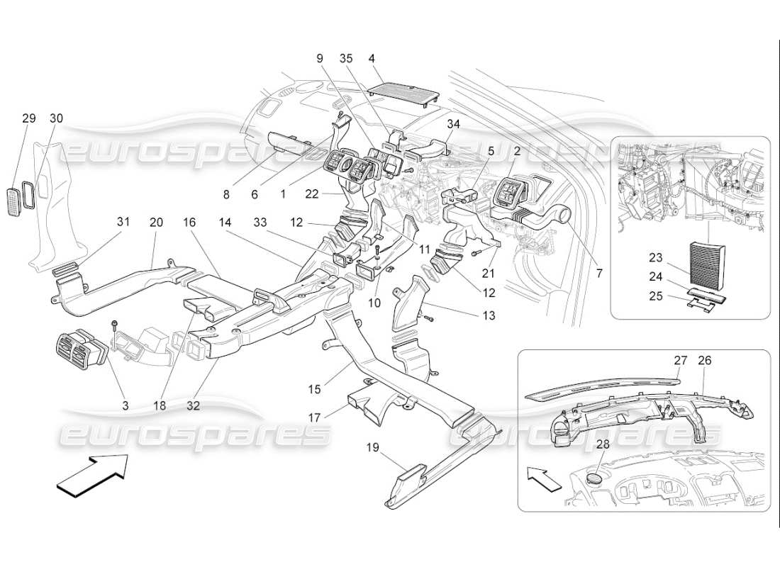 maserati qtp. (2009) 4.7 auto a c unit: diffusion part diagram