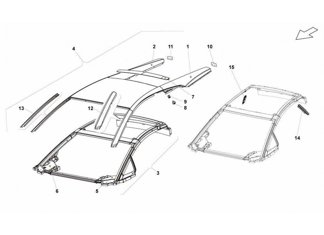 lamborghini gallardo sts ii sc roof panel parts diagram