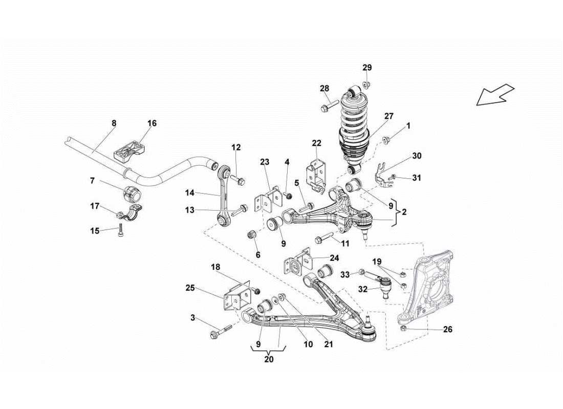 lamborghini gallardo sts ii sc front arms part diagram