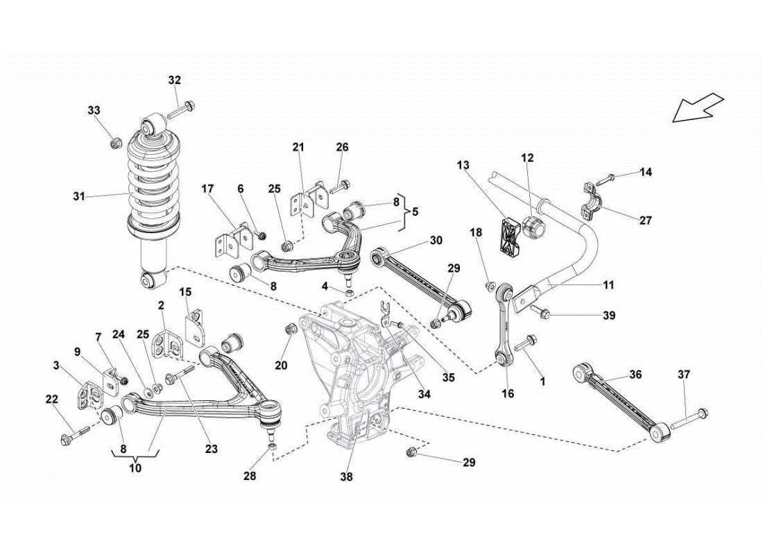 lamborghini gallardo sts ii sc rear arms part diagram