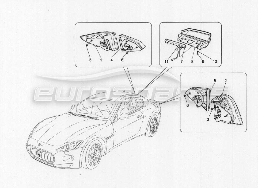 maserati granturismo special edition tailight clusters parts diagram