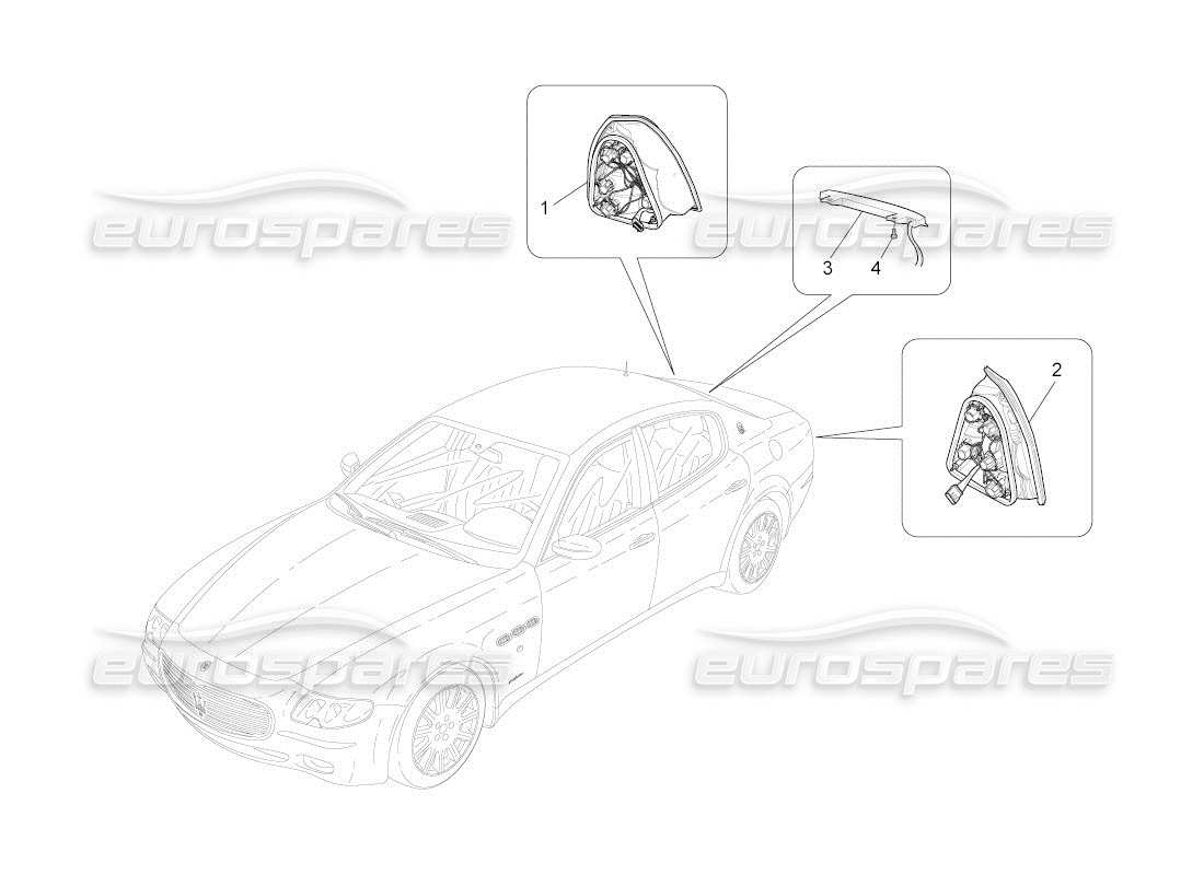 maserati qtp. (2010) 4.2 auto taillight clusters parts diagram