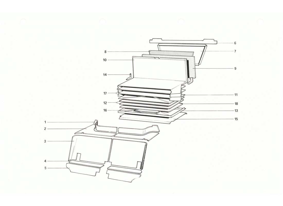 ferrari 208 gtb gts passenger and luggage compartments parts diagram