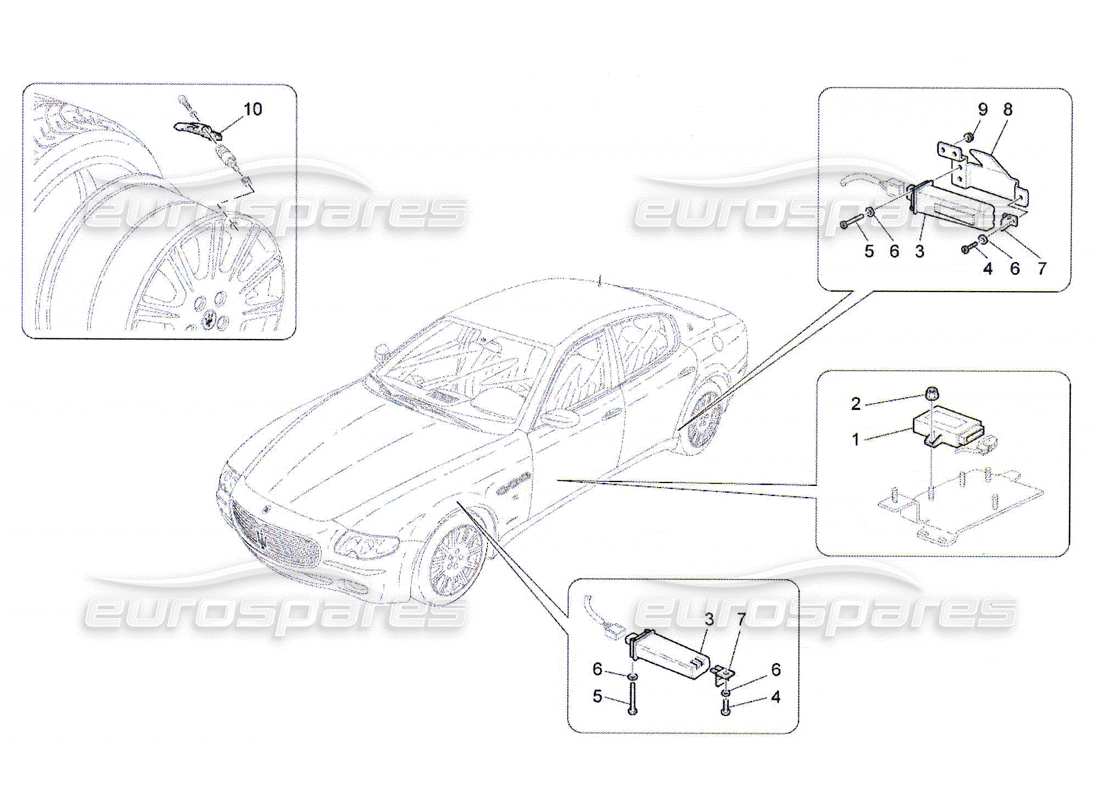 maserati qtp. (2010) 4.7 tyre pressure monitoring system part diagram