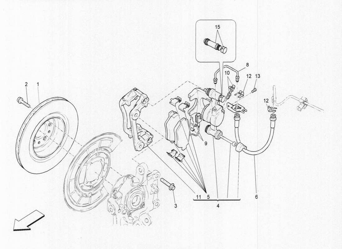 maserati qtp. v6 3.0 bt 410bhp 2015 braking devices on rear wheels parts diagram