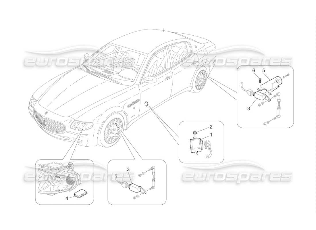 maserati qtp. (2008) 4.2 auto lighting system control parts diagram