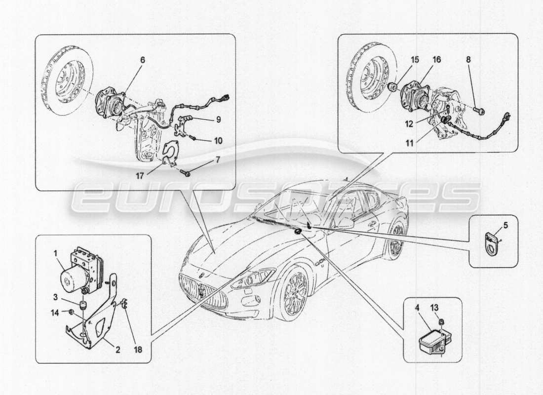 maserati granturismo special edition braking control systems parts diagram