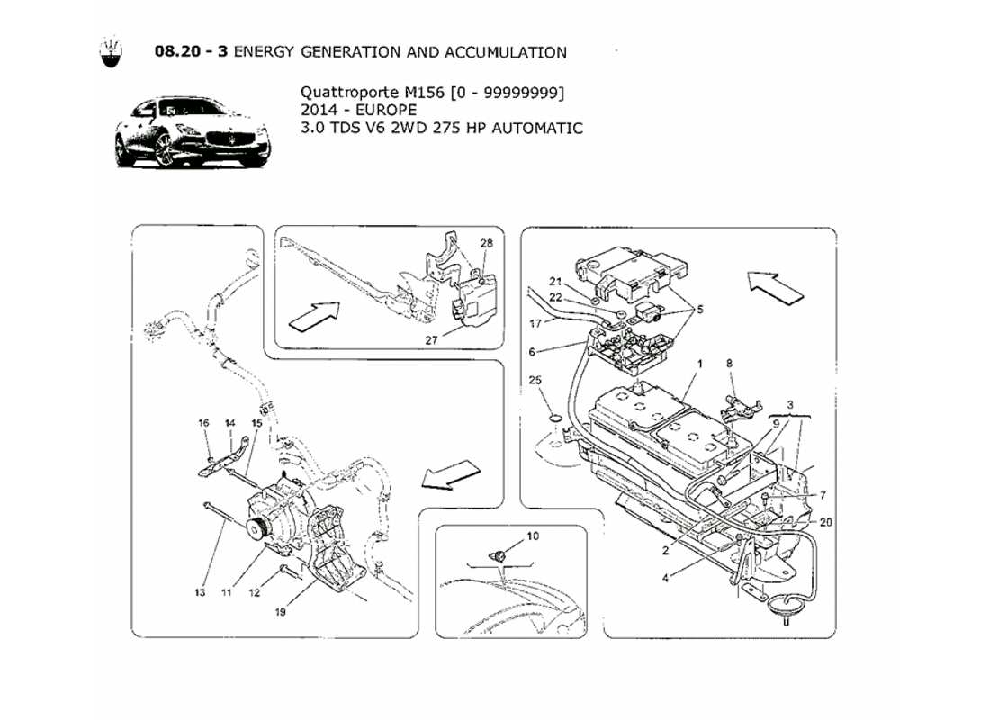 maserati qtp. v6 3.0 tds 275bhp 2014 energy generation and accumulation part diagram