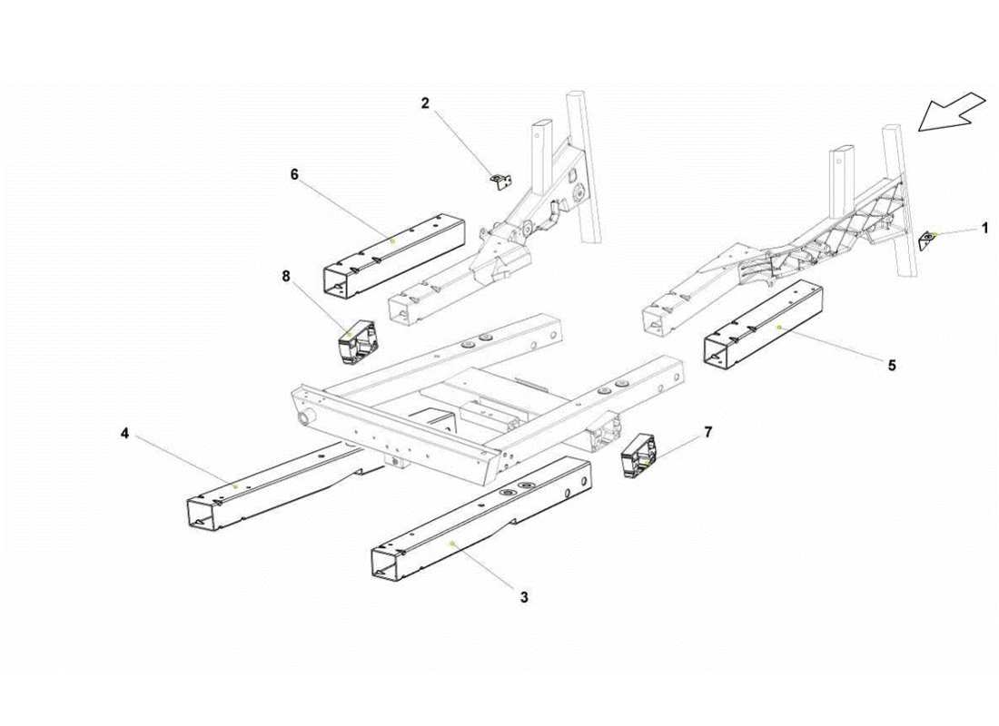 lamborghini gallardo lp570-4s perform front frame elements parts diagram