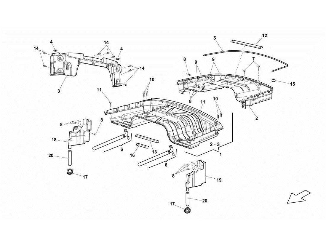 lamborghini gallardo lp570-4s perform folding top parts diagram