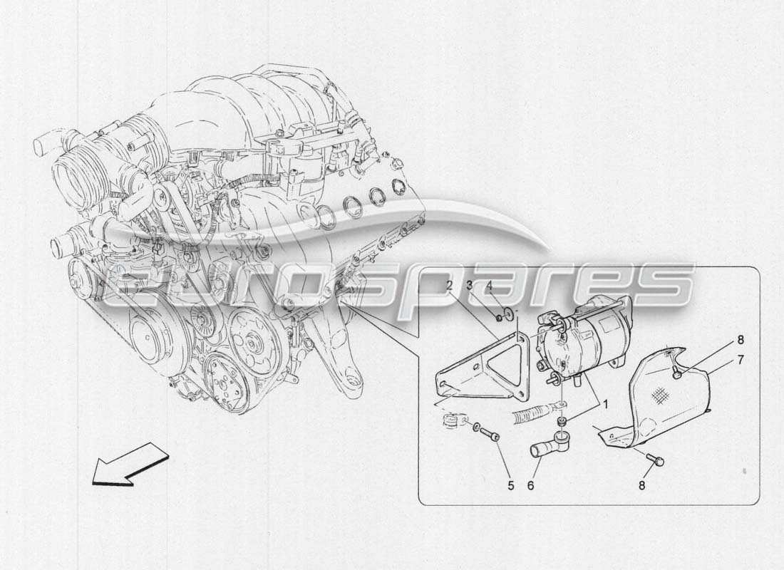 maserati grancabrio mc centenario electronic management - starter parts diagram