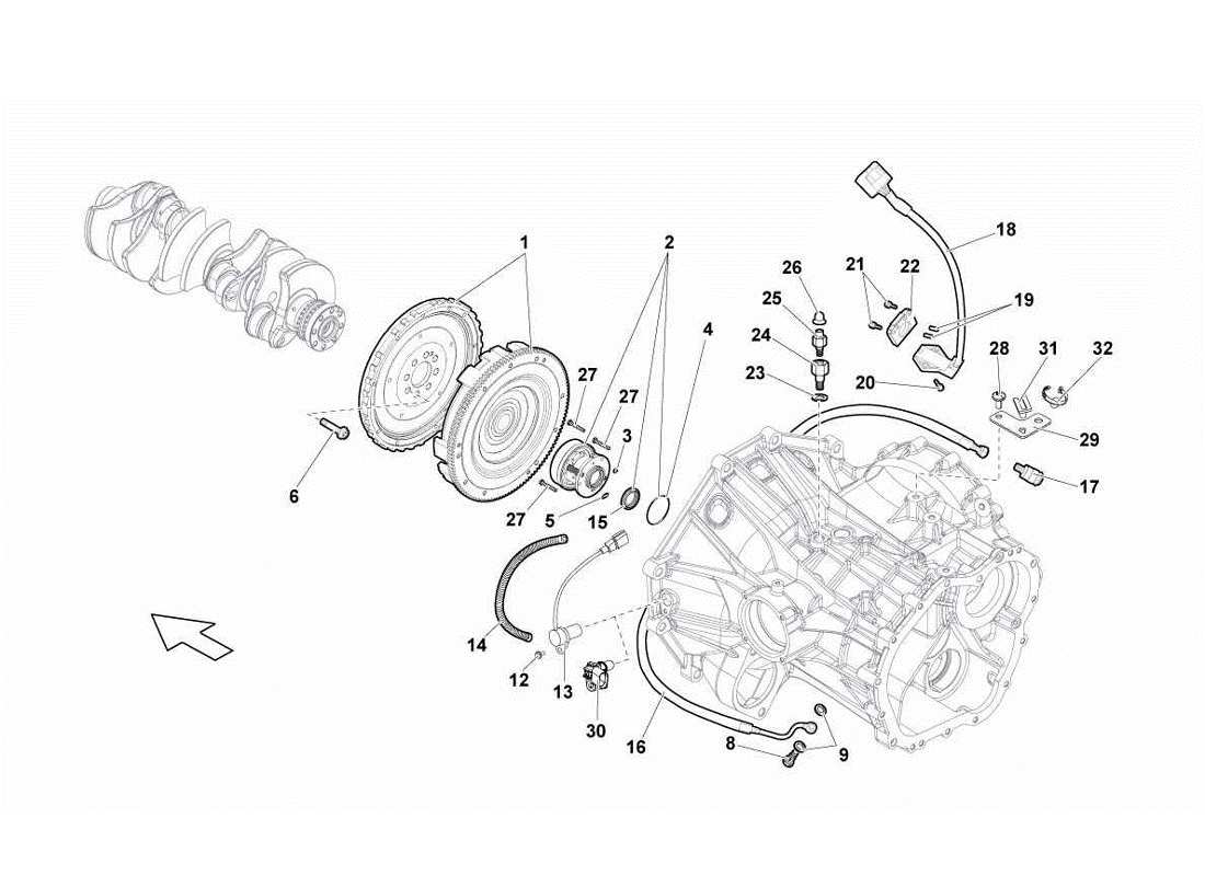 lamborghini gallardo lp560-4s update clutch (e-gear) parts diagram