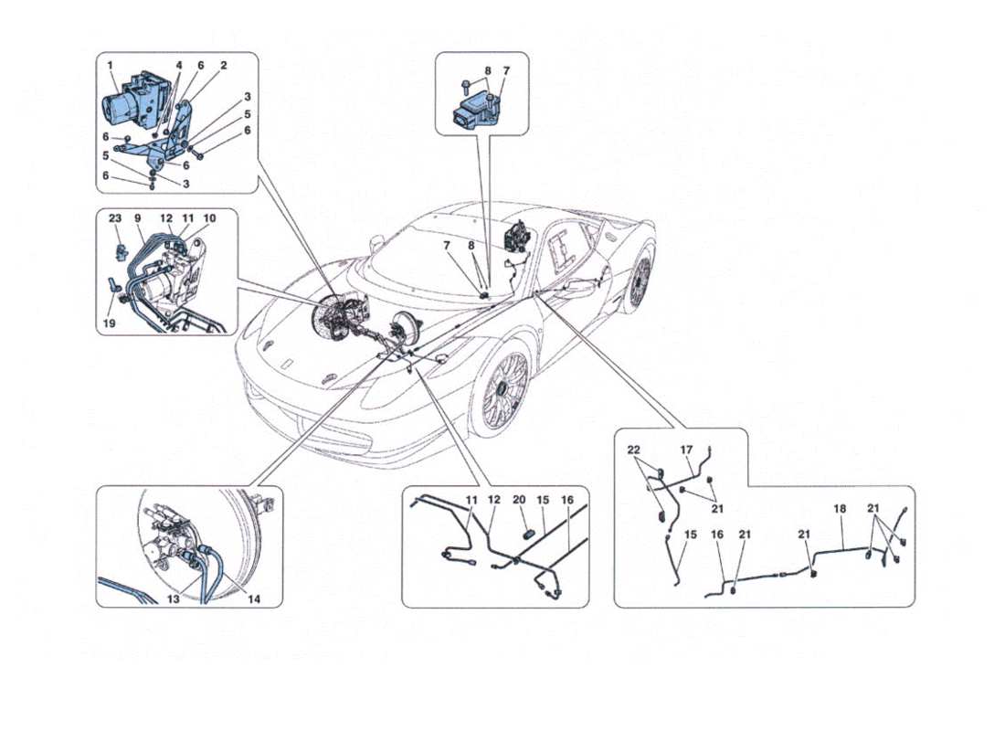 ferrari 458 challenge impianto frenante part diagram