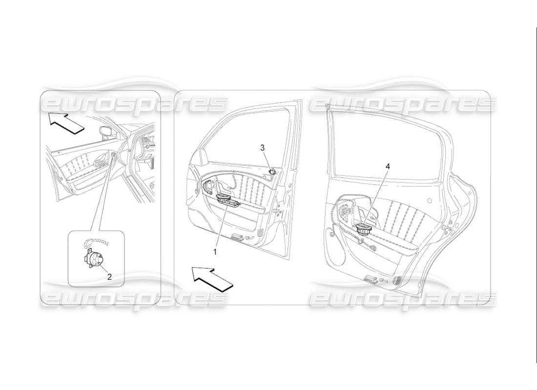 maserati qtp. (2007) 4.2 f1 door devices part diagram