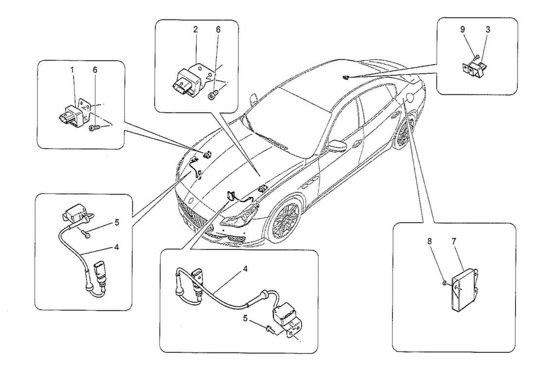 maserati qtp. v8 3.8 530bhp 2014 electronic control (suspension) parts diagram