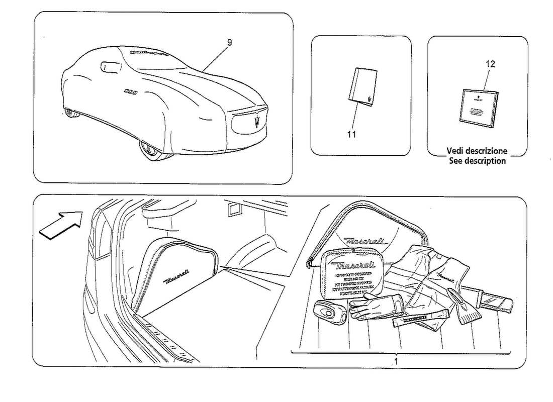 maserati qtp. v8 3.8 530bhp 2014 accessories provided parts diagram