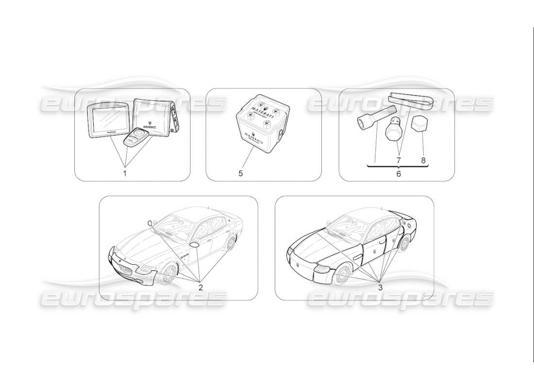 maserati qtp. (2010) 4.7 auto after market accessories parts diagram