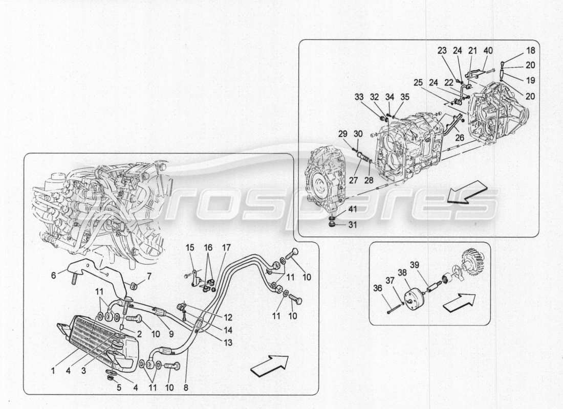 maserati granturismo special edition lubrication and gearbox oil cooling parts diagram