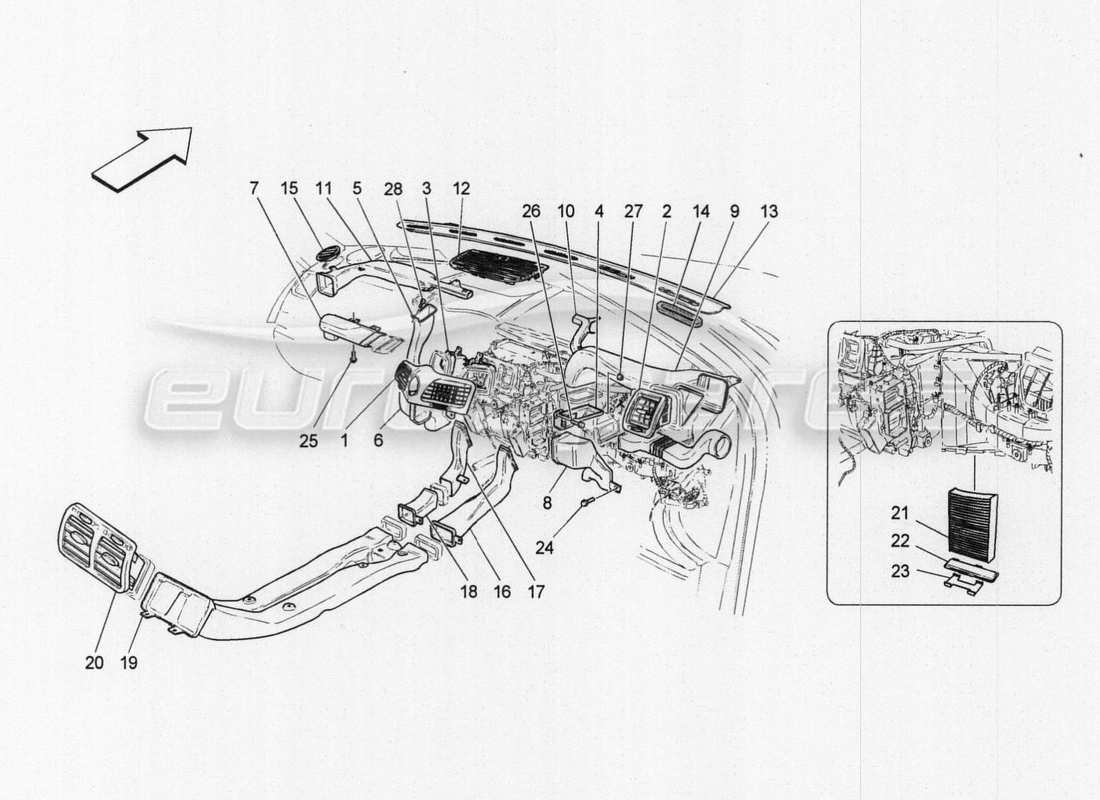 maserati granturismo special edition centre console devices parts diagram
